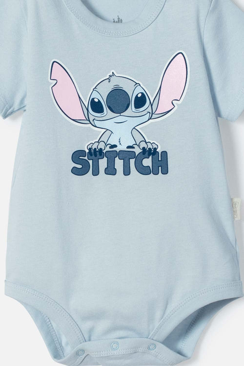 Lilo and Stitch Blue Bodysuit with Crotch Snaps for Baby Girl