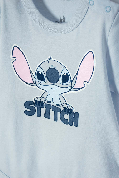 Lilo and Stitch Blue Bodysuit with Crotch Snaps for Baby Girl