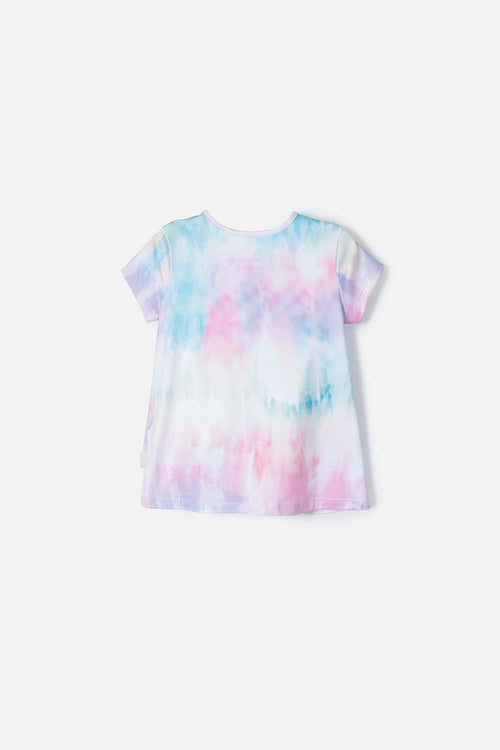 STITCH MULTICOLOR SHORT SLEEVE T-SHIRT FOR GIRLS 2T TO 5T