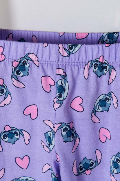 PIJAMA DE STITCH MULTICOLOR DE MANGA CORTA PARA NIÑA 2T A 5T