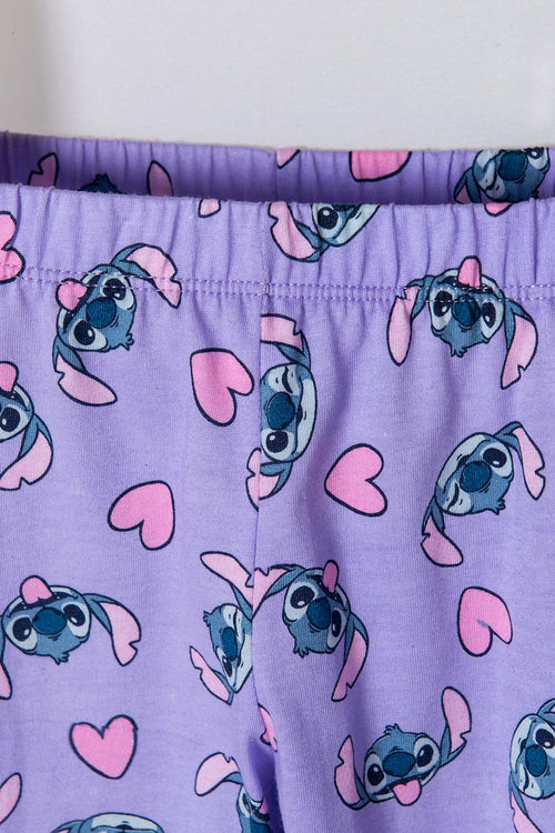 GIRLS' MULTICOLOR STITCH SHORT SLEEVE PAJAMAS 2T TO 5T