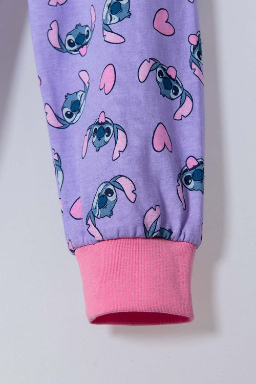 GIRLS' MULTICOLOR STITCH SHORT SLEEVE PAJAMAS 2T TO 5T