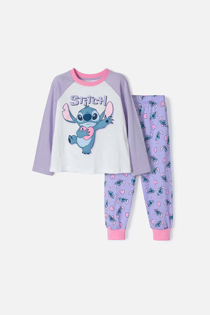 PIJAMA DE STITCH MULTICOLOR DE MANGA LARGA PARA NIÑA 2T A 5T