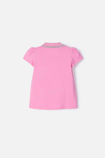 POLO DE STITCH ROSADA CON ESTAMPADO PARA NIÑA 2T A 5T