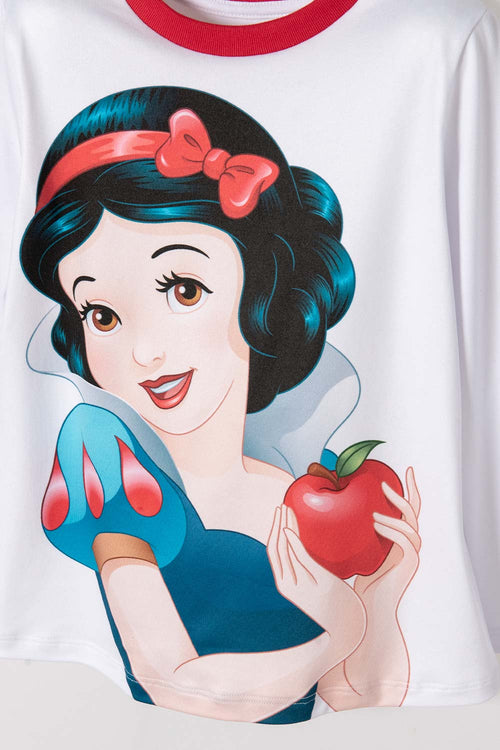 SNOW WHITE WHITE AND BLUE LONG SLEEVE PAJAMAS FOR GIRLS SIZE 2T TO 5T