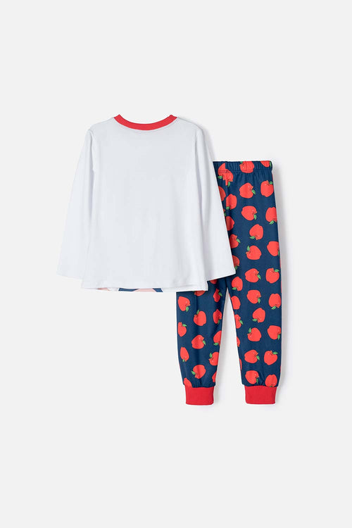 SNOW WHITE WHITE AND BLUE LONG SLEEVE PAJAMAS FOR GIRLS SIZE 2T TO 5T