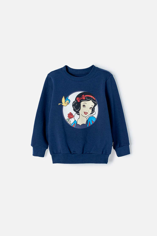 GIRLS' SNOW WHITE BLUE PULLOVER SWEATER 2T TO 5T