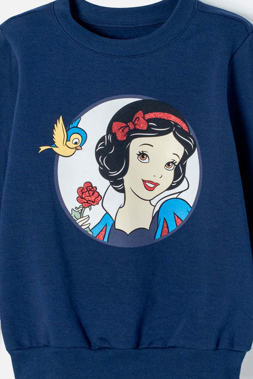 GIRLS' SNOW WHITE BLUE PULLOVER SWEATER 2T TO 5T
