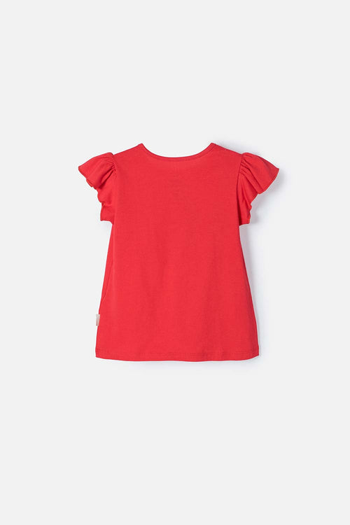 SNOW WHITE RED T-SHIRT WITH CAP SLEEVE FOR GIRLS 2T TO 5T