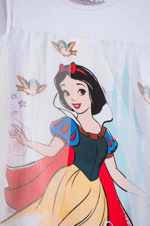 SNOW WHITE WHITE NIGHTGOWN-STYLE PAJAMAS FOR GIRLS SIZES 2T TO 5T