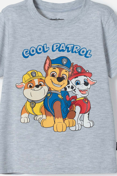 PAW PATROL RED AND HEATHER GRAY OUTFIT FOR BOY 2T TO 6T