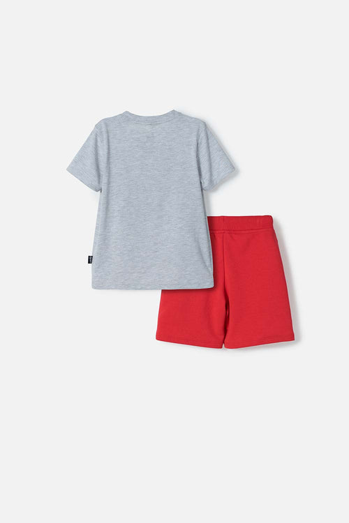 PAW PATROL RED AND HEATHER GRAY OUTFIT FOR BOY 2T TO 6T