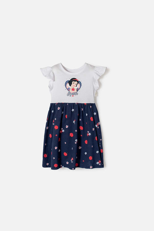 SNOW WHITE DRESS WHITE AND BLUE WITH SLEEVE BOLERO FOR GIRL 2T TO 5T