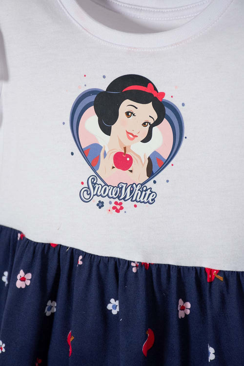 SNOW WHITE DRESS WHITE AND BLUE WITH SLEEVE BOLERO FOR GIRL 2T TO 5T