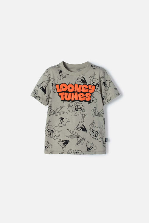 LOONEY TUNES GREEN SHORT SLEEVE T-SHIRT FOR BOYS 2T TO 5T