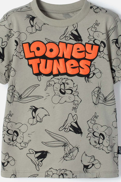 LOONEY TUNES GREEN SHORT SLEEVE T-SHIRT FOR BOYS 2T TO 5T