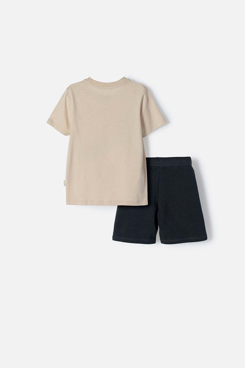 LOONEY TUNES KHAKI AND GRAY SHORTS SET FOR BOYS 2T TO 5T
