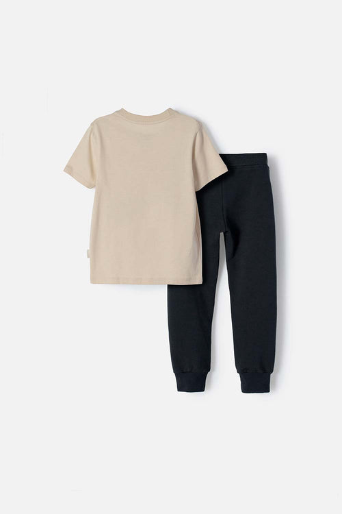 LOONEY TUNES KHAKI AND GREY JOGGER SET FOR TODDLER BOY 2T TO 5T