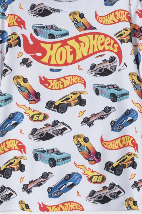 HOT WHEELS SHORT SLEEVE MULTICOLOR T-SHIRT FOR BOYS 2T TO 6T