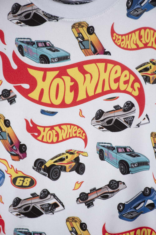 HOT WHEELS SHORT SLEEVE MULTICOLOR T-SHIRT FOR BOYS 2T TO 6T
