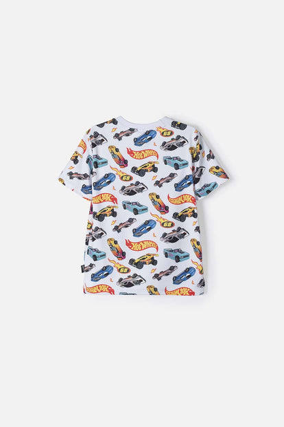 CAMISETA HOT WHEELS MANGA CORTA MULTICOLOR PARA NIÑO 2T A 6T
