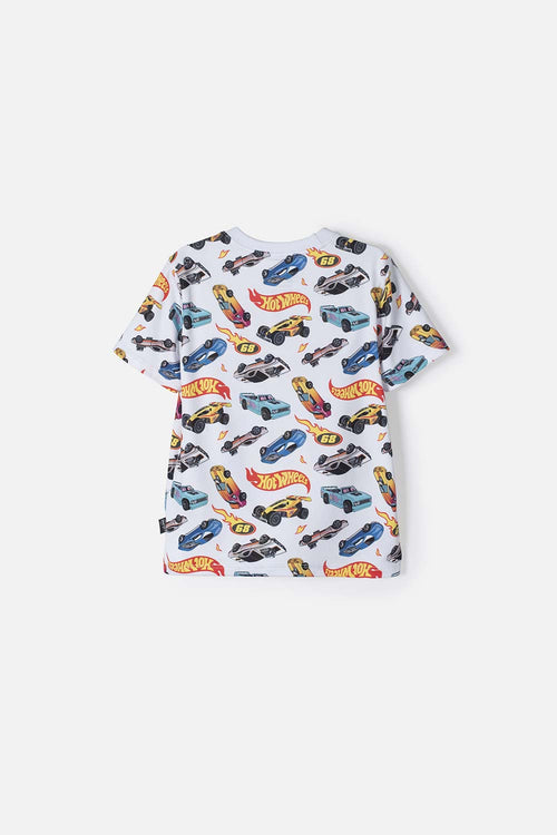 HOT WHEELS SHORT SLEEVE MULTICOLOR T-SHIRT FOR BOYS 2T TO 6T