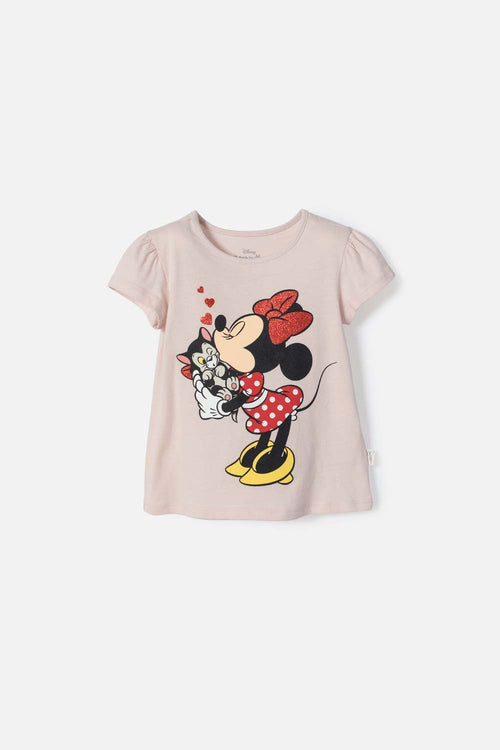 MINNIE MOUSE SHORT SLEEVE T-SHIRT PINK FOR GIRLS 2T TO 5T