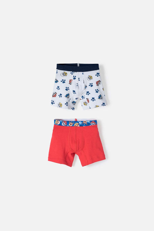 2-PACK PAW PATROL RED AND WHITE BOXER BRIEFS FOR BOYS SIZES 2T TO 6T