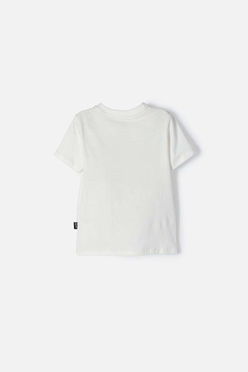 HOT WHEELS SHORT SLEEVE IVORY T-SHIRT FOR BOYS 2T TO 6T