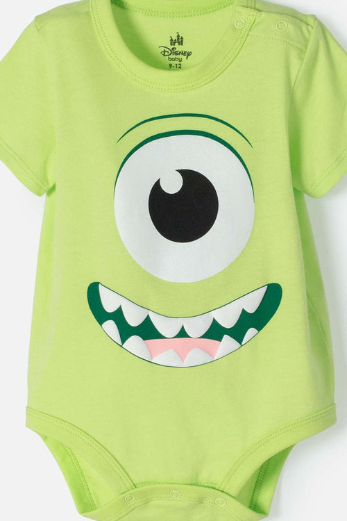 MONSTERS UNIVERSITY GREEN BODYSUIT WITH SNAP CLOSURE AT CROTCH FOR BABY BOY