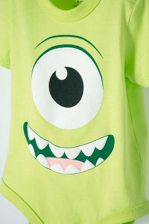 MONSTERS UNIVERSITY GREEN BODYSUIT WITH SNAP CLOSURE AT CROTCH FOR BABY BOY