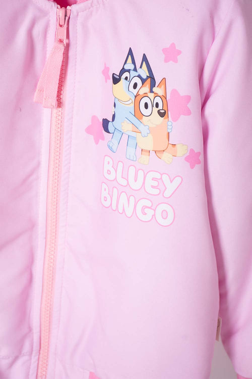 PINK BLUEY JACKET WITH ADJUSTABLE FRONT ZIPPER FOR GIRLS 2T TO 6T