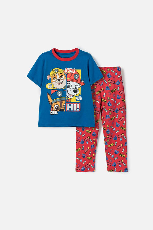 PAW PATROL PAJAMAS WITH BLUE AND RED LONG PANTS FOR BOYS 2T TO 6T
