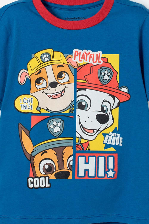 PAW PATROL PAJAMAS WITH BLUE AND RED LONG PANTS FOR BOYS 2T TO 6T