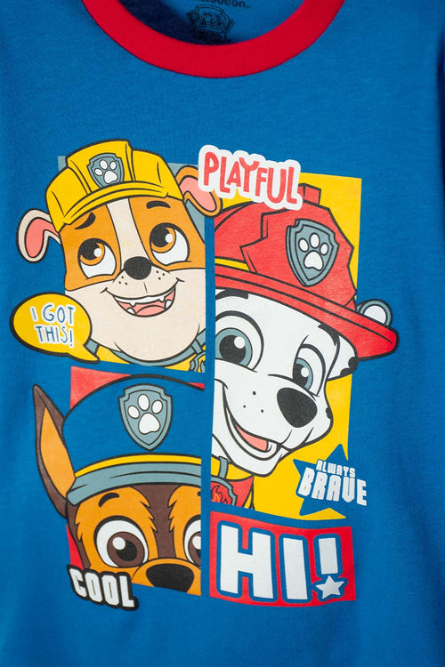 PAW PATROL PAJAMAS WITH BLUE AND RED LONG PANTS FOR BOYS 2T TO 6T