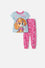 PIJAMA DE PAW PATROL AZUL Y FUCSIA MANGA CORTA PARA NIÑA 2T A 6T