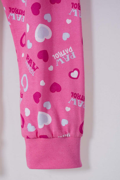 PIJAMA DE PAW PATROL AZUL Y FUCSIA MANGA CORTA PARA NIÑA 2T A 6T