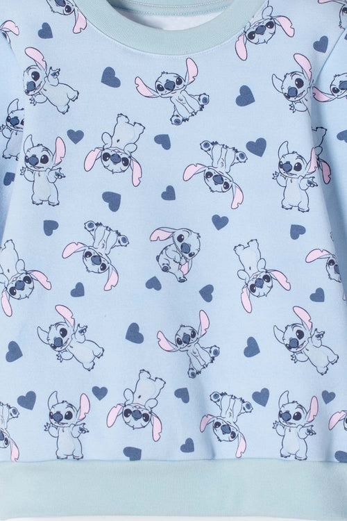 STITCH LONG PANTS SET BLUE FOR GIRL 2T TO 5T