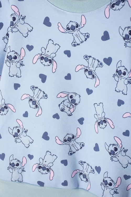 STITCH LONG PANTS SET BLUE FOR GIRL 2T TO 5T