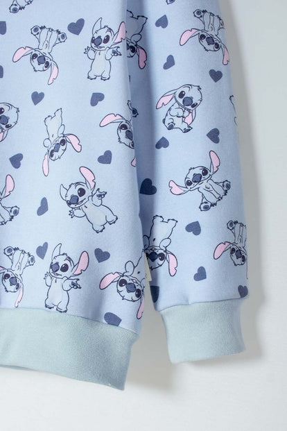 CONJUNTO DE STITCH PANTALÓN LARGO AZUL PARA NIÑA 2T A 5T
