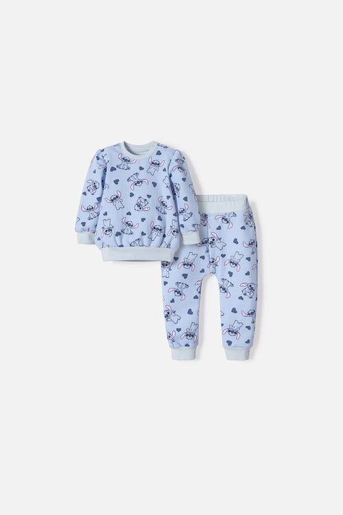 STITCH SKY BLUE LONG PANTS SET FOR BABY GIRL