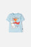 CAMISETA DE SUPERMAN AZUL ESTAMPADA EN FRENTE PARA NIÑO 2T A 5T