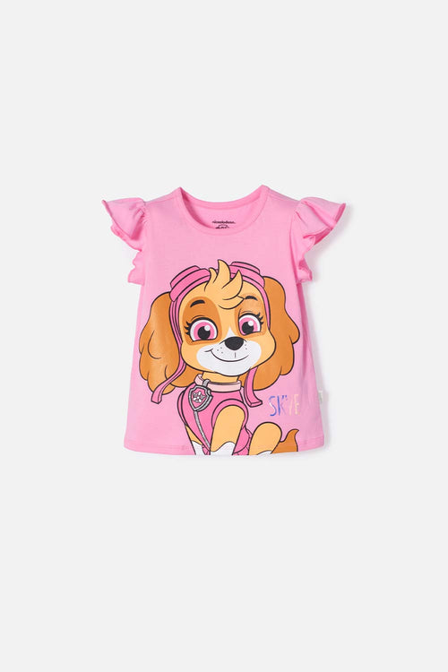 GIRL'S PINK PAW PATROL SHORT SLEEVE T-SHIRT 2T TO 6T