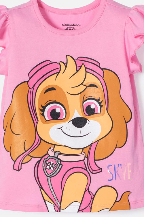 GIRL'S PINK PAW PATROL SHORT SLEEVE T-SHIRT 2T TO 6T