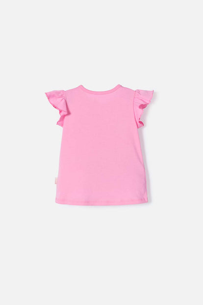 CAMISETA DE PAW PATROL MANGA CORTA ROSADA PARA NIÑA 2T A 6T