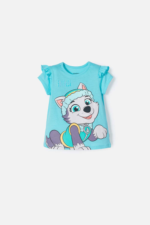 PAW PATROL SHORT SLEEVE TURQUOISE T-SHIRT FOR GIRLS 2T TO 6T