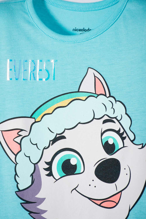PAW PATROL SHORT SLEEVE TURQUOISE T-SHIRT FOR GIRLS 2T TO 6T