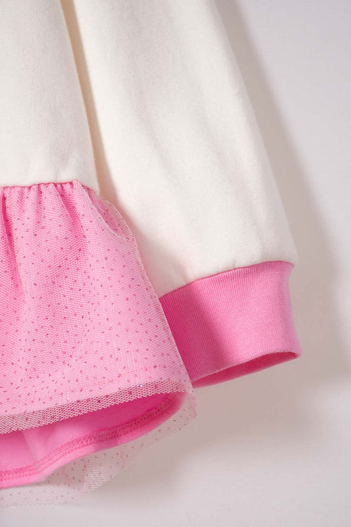 PAW PATROL ZIP-UP HOODIE FOR GIRLS, IVORY AND PINK, SIZES 2T TO 6T