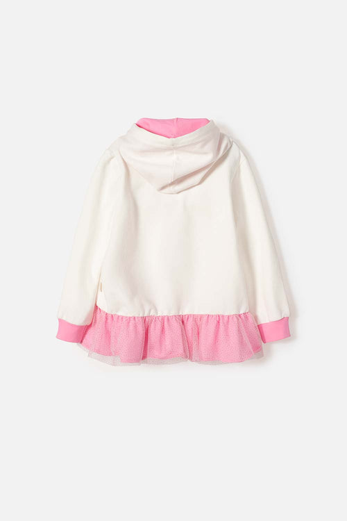PAW PATROL ZIP-UP HOODIE FOR GIRLS, IVORY AND PINK, SIZES 2T TO 6T