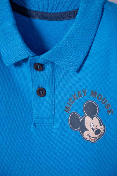 MICKEY MOUSE BLUE POLO SHIRT FOR BOYS 2T TO 5T